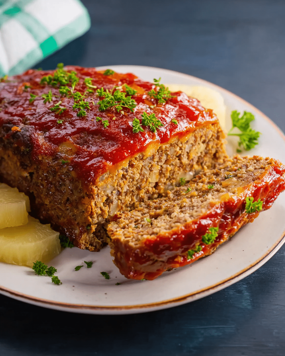 Savory Meatloaf with Sweet Pineapple Glaze