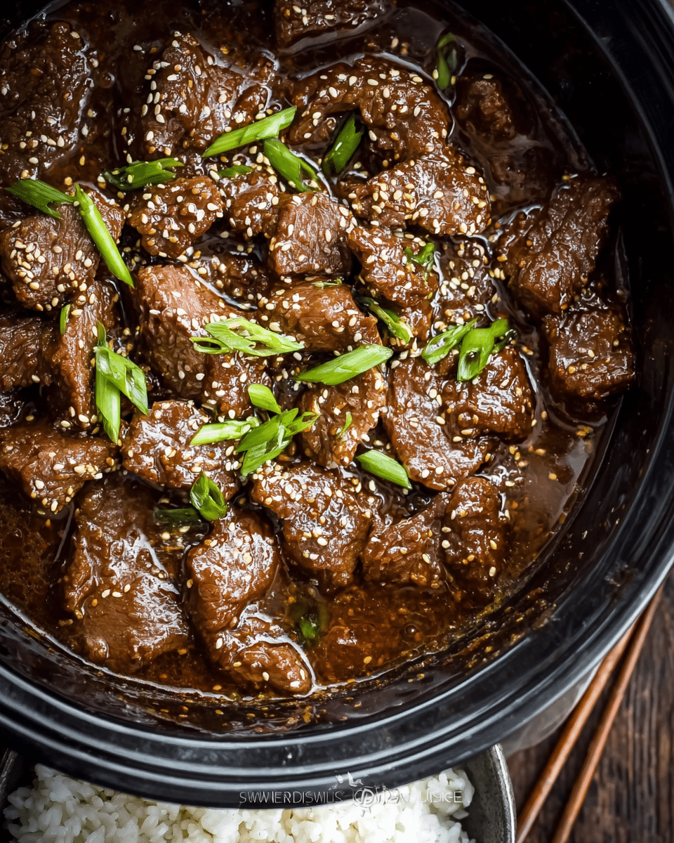 Tender Korean Sesame Garlic Beef Cooked Low and Slow