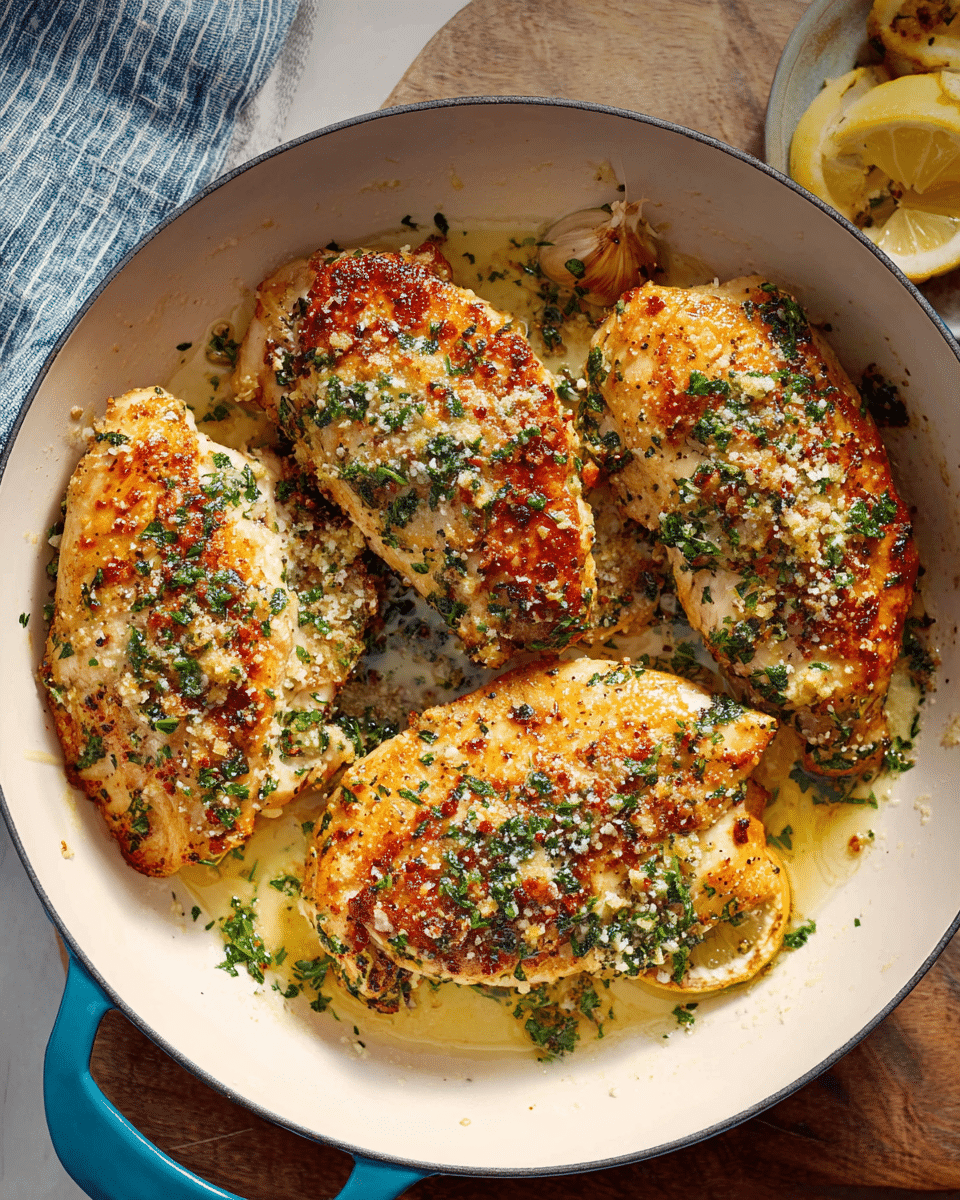 Buttery Garlic-Parmesan Chicken Cutlets