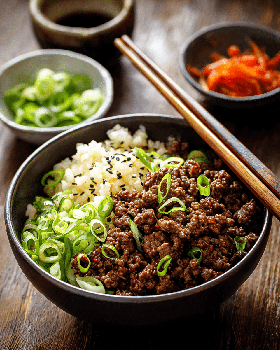 Spicy and Savory Korean Ground Beef with Rice