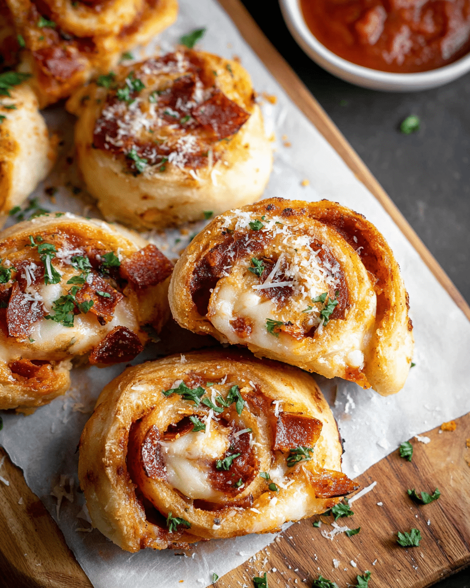 Golden-Baked Pepperoni Mozzarella Pinwheels