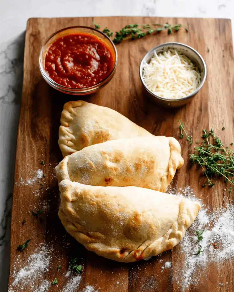 Golden-Baked Calzones with Salami, Ricotta & Mozzarella Filling