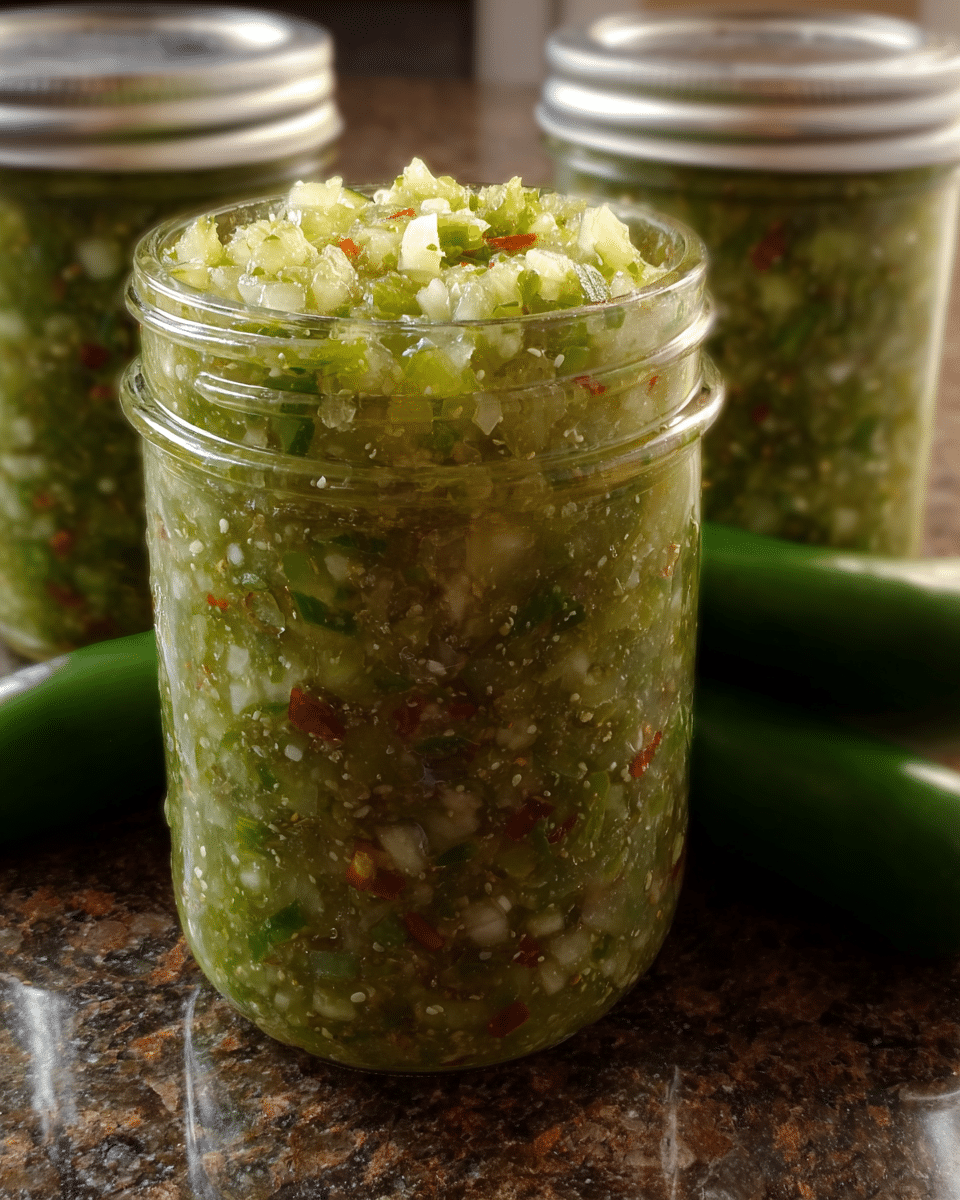 Sweet Garden Cucumber Relish with Crunchy Celery and Peppers