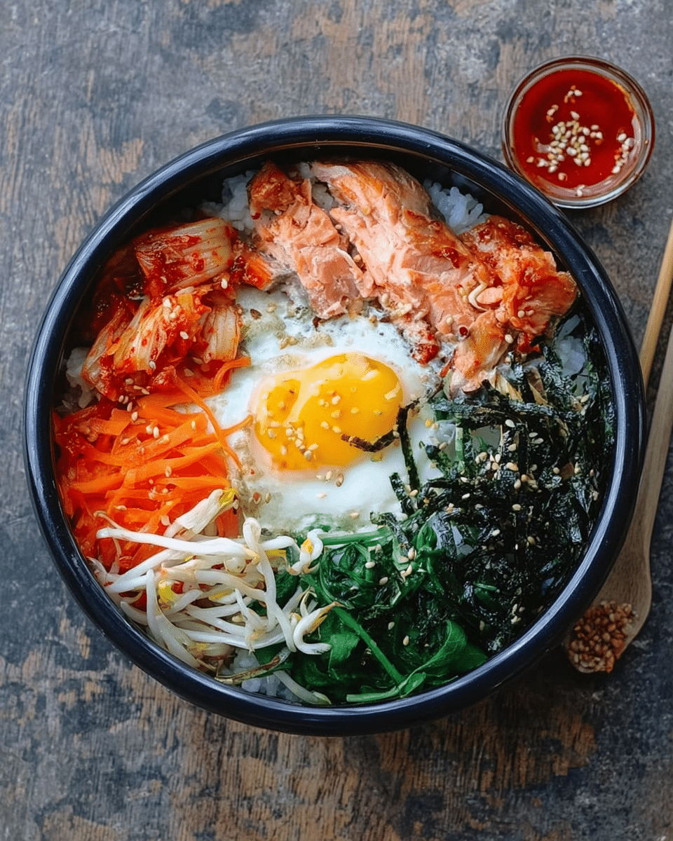 Korean Salmon Bibimbap with a Flavorful Twist