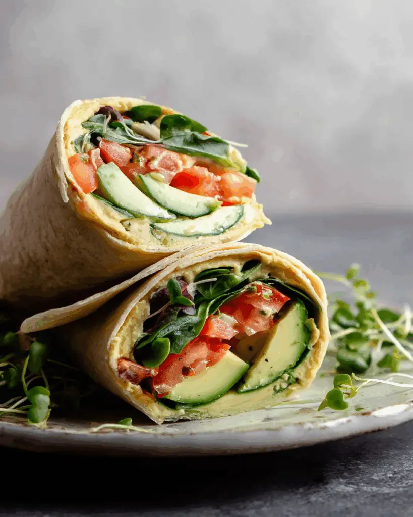 Creamy Hummus & Garden Fresh Veggie Wrap