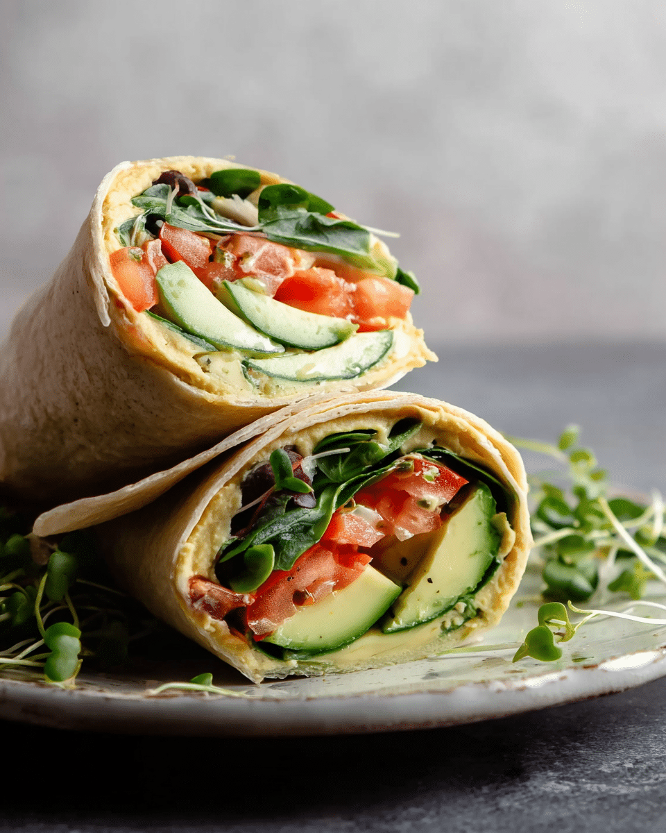 Creamy Hummus & Garden Fresh Veggie Wrap