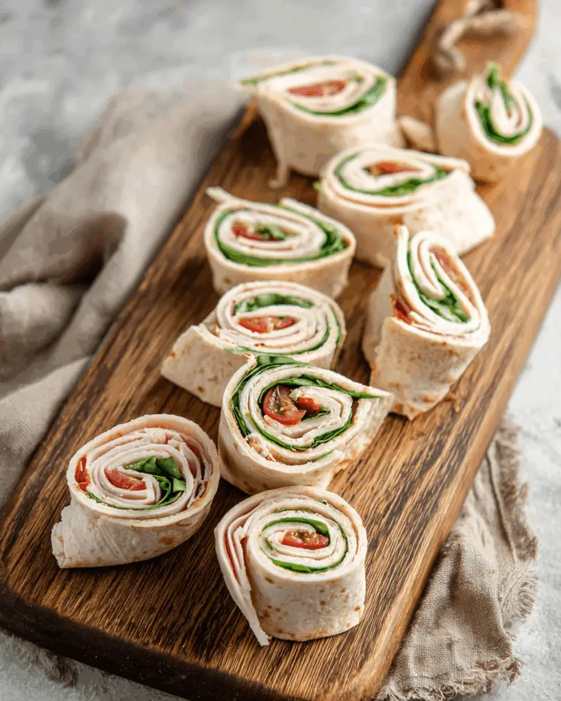 Creamy Turkey & Cheese Pinwheel Roll-Ups