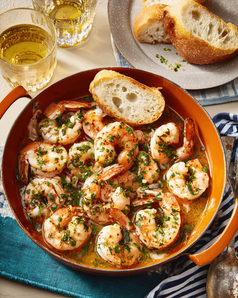 Gambas al Ajillo: Sizzling Spanish Garlic Shrimp with Olive Oil and Crusty Bread