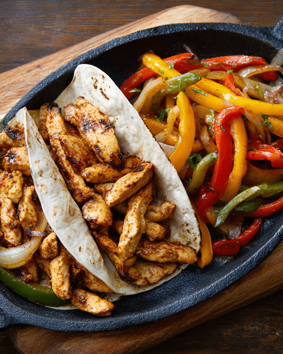 Sizzling Chicken Fajitas with Peppers and Onions