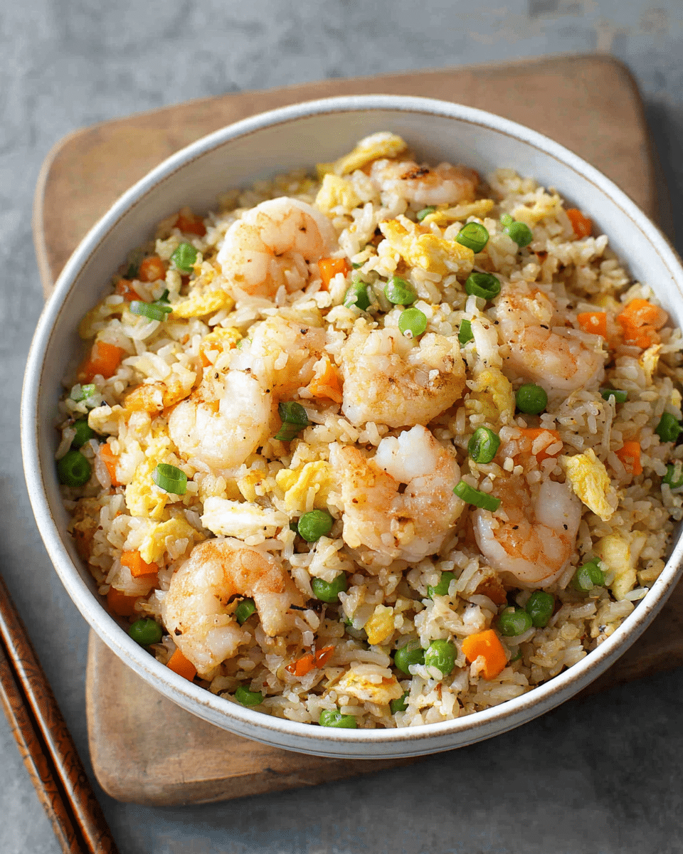 Golden Shrimp Fried Rice with Garden Veggies