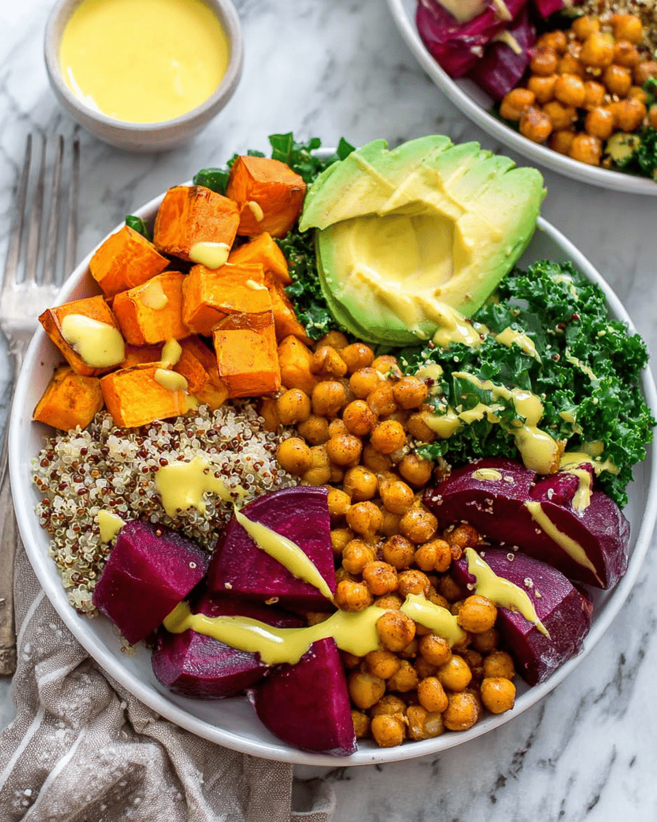 Nourishing Buddha Bowl with Roasted Veggies & Golden Tahini Drizzle