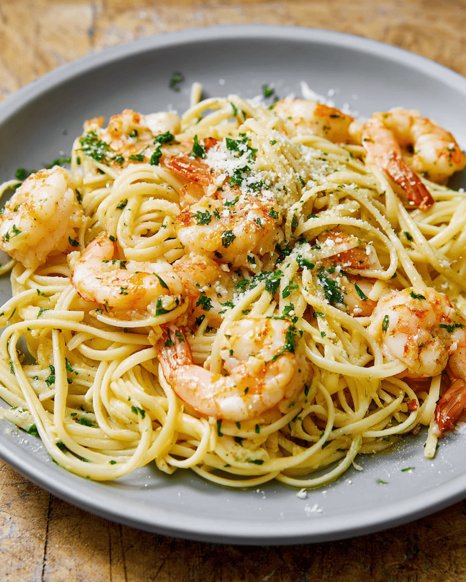 Garlic Butter Shrimp Scampi with Linguini Pasta