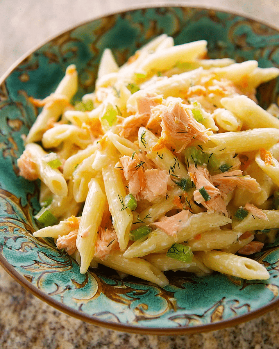 Refreshing Smoked Salmon and Pasta Salad with Creamy Dressing