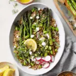 Grilled Asparagus Salad with Zesty Lemon, Fresh Thyme, and Nutty Farro