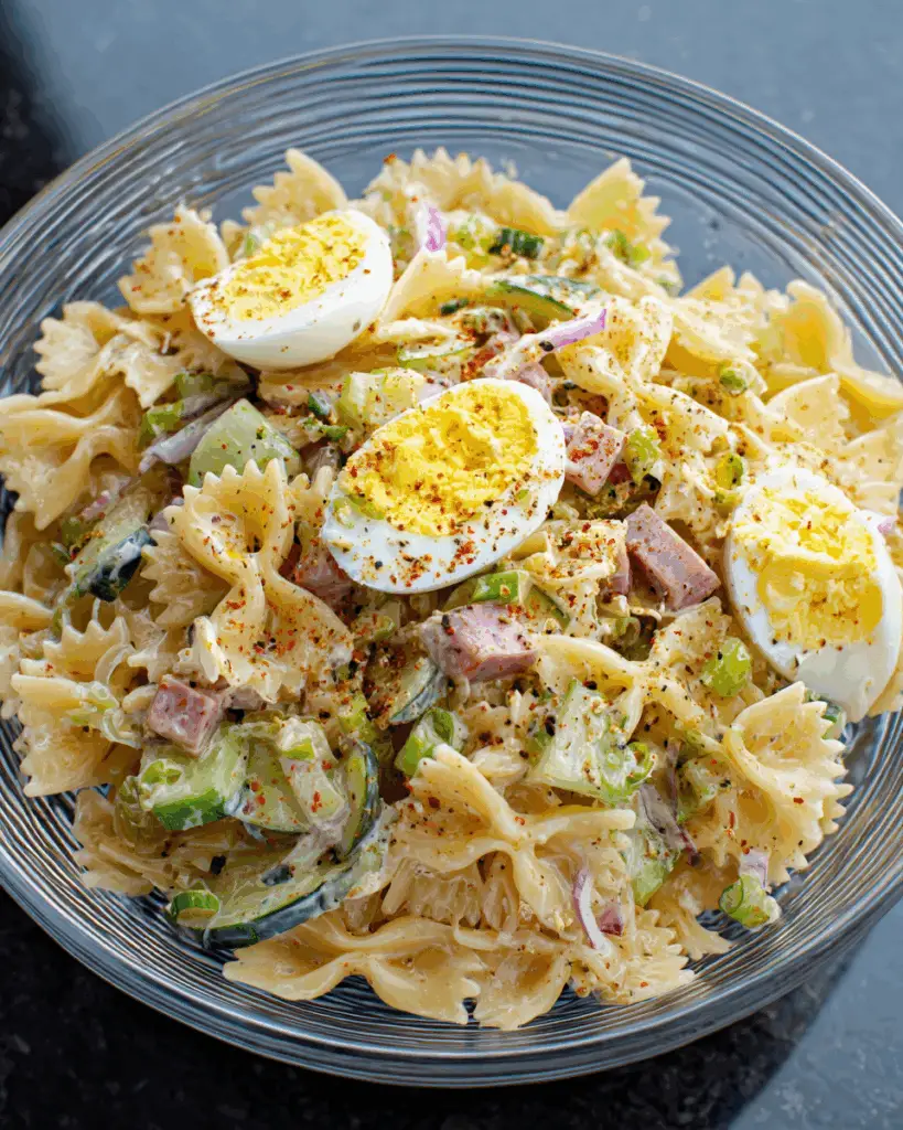 Colorful Japanese Pasta Salad with Kewpie Mayo & Sesame Dressing