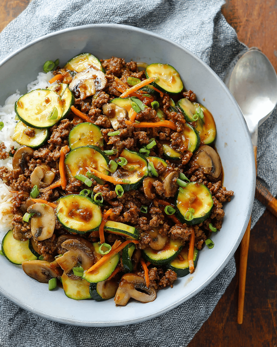 Savory Ground Beef Stir Fry with Maple-Ginger Sauce