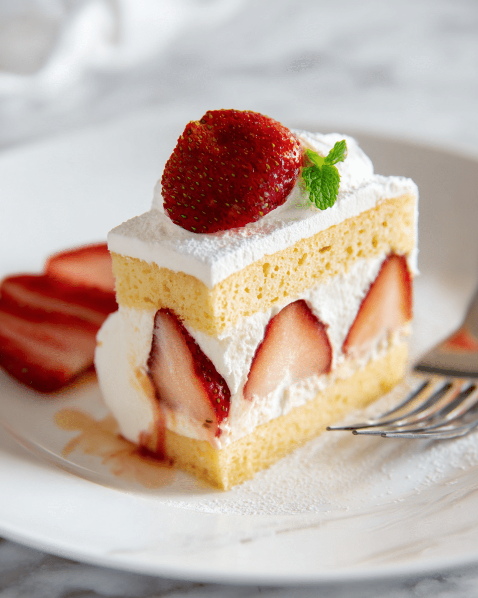 Delicate Strawberry Shortcake with Light and Fluffy Layers