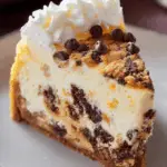 Decadent Cheesecake Topped with Chocolate Chip Cookies