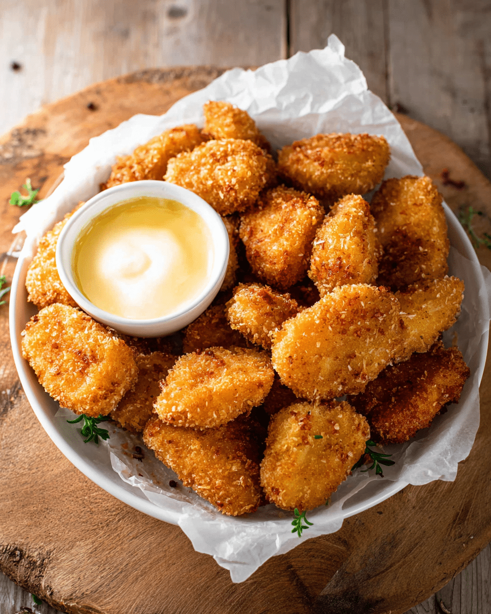 Crispy Golden Chicken Nuggets with Juicy Center
