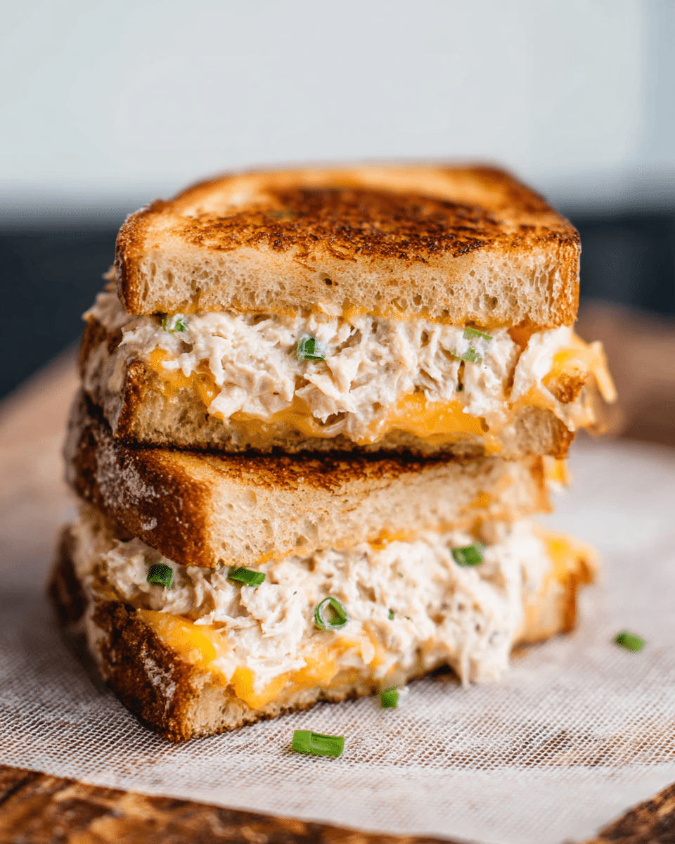 Buttery Tuna Melt Sandwich with Gooey Cheese