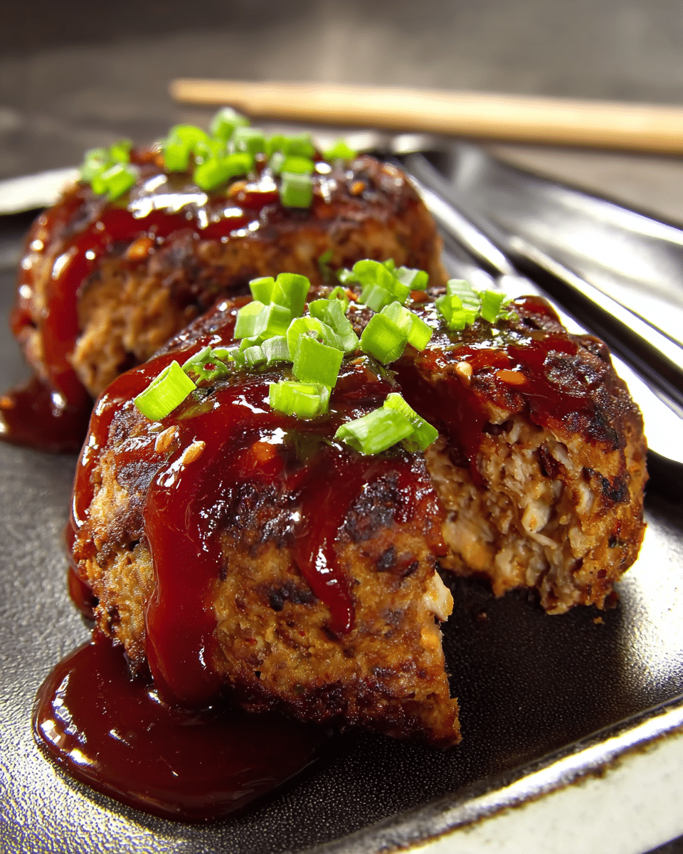 Savory Asian-Style Mini Meatloaves with Sweet Honey Garlic Drizzle