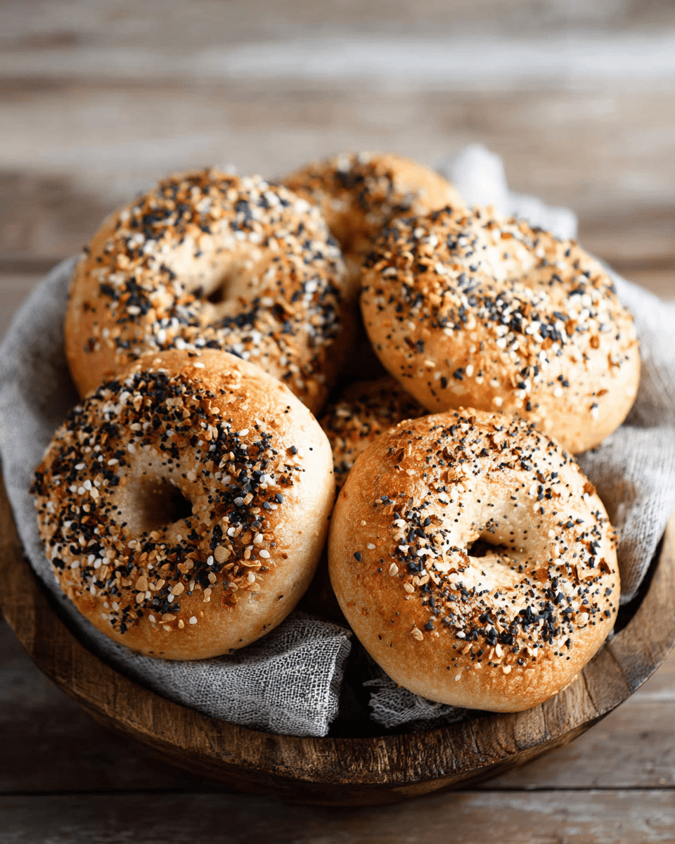 Crispy-Chewy Everything Bagels with Homemade Seasoning