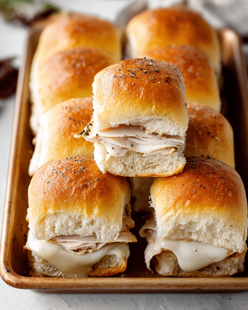 Melty Turkey and Swiss Sliders on Buttery Hawaiian Rolls