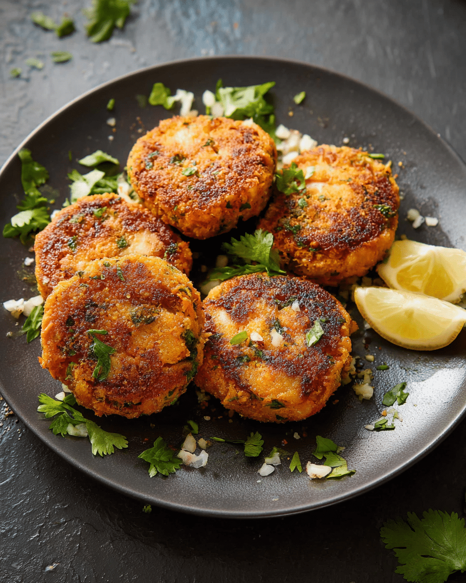 Crispy Shrimp & Sweet Potato Cakes with Zesty Kick
