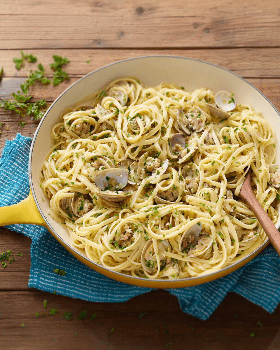 Classic Linguine alle Vongole in White Wine Garlic Sauce