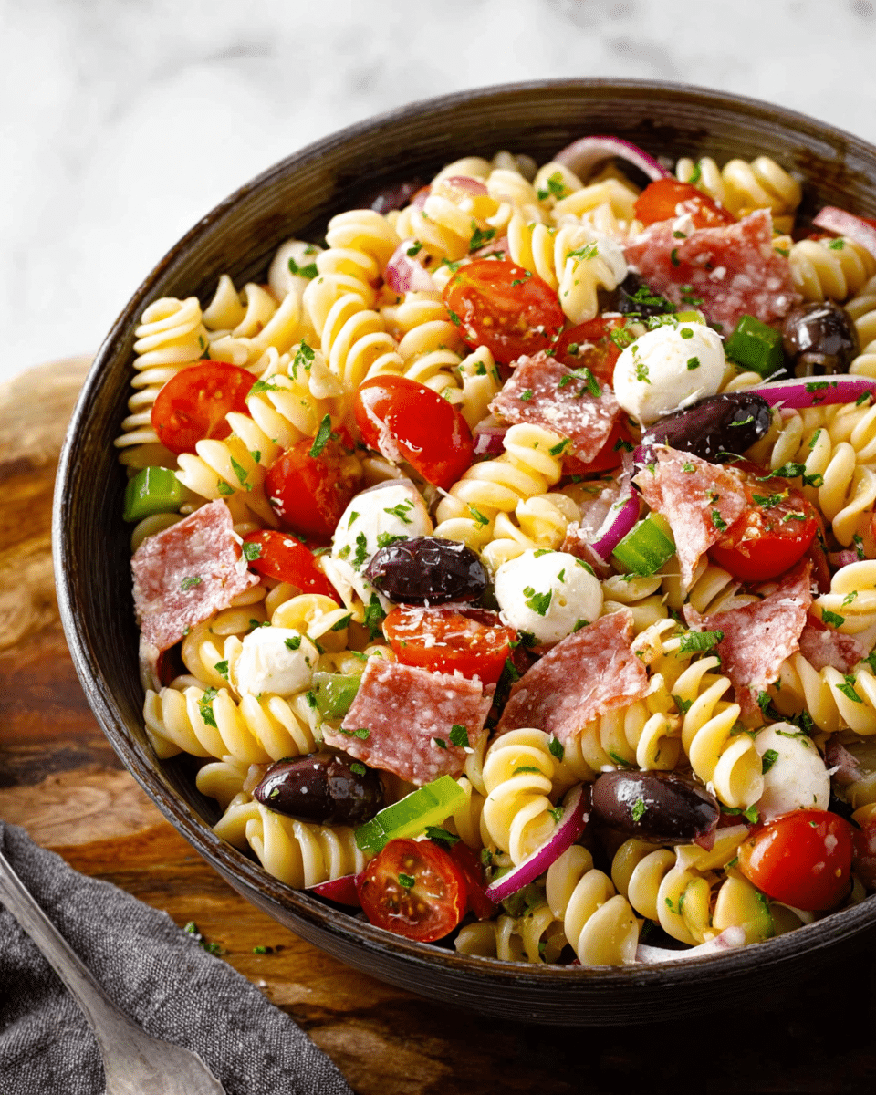 Summer-Ready Italian Pasta Salad with Mozzarella and Salami