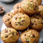 Moist Zucchini Muffins with Chocolate Chips and Toasted Walnuts