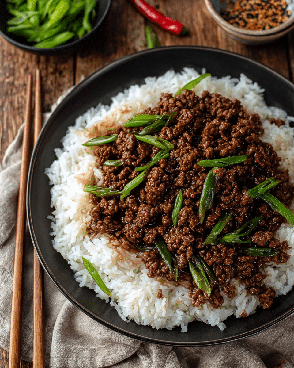 Sweet & Savory Mongolian Ground Beef Skillet
