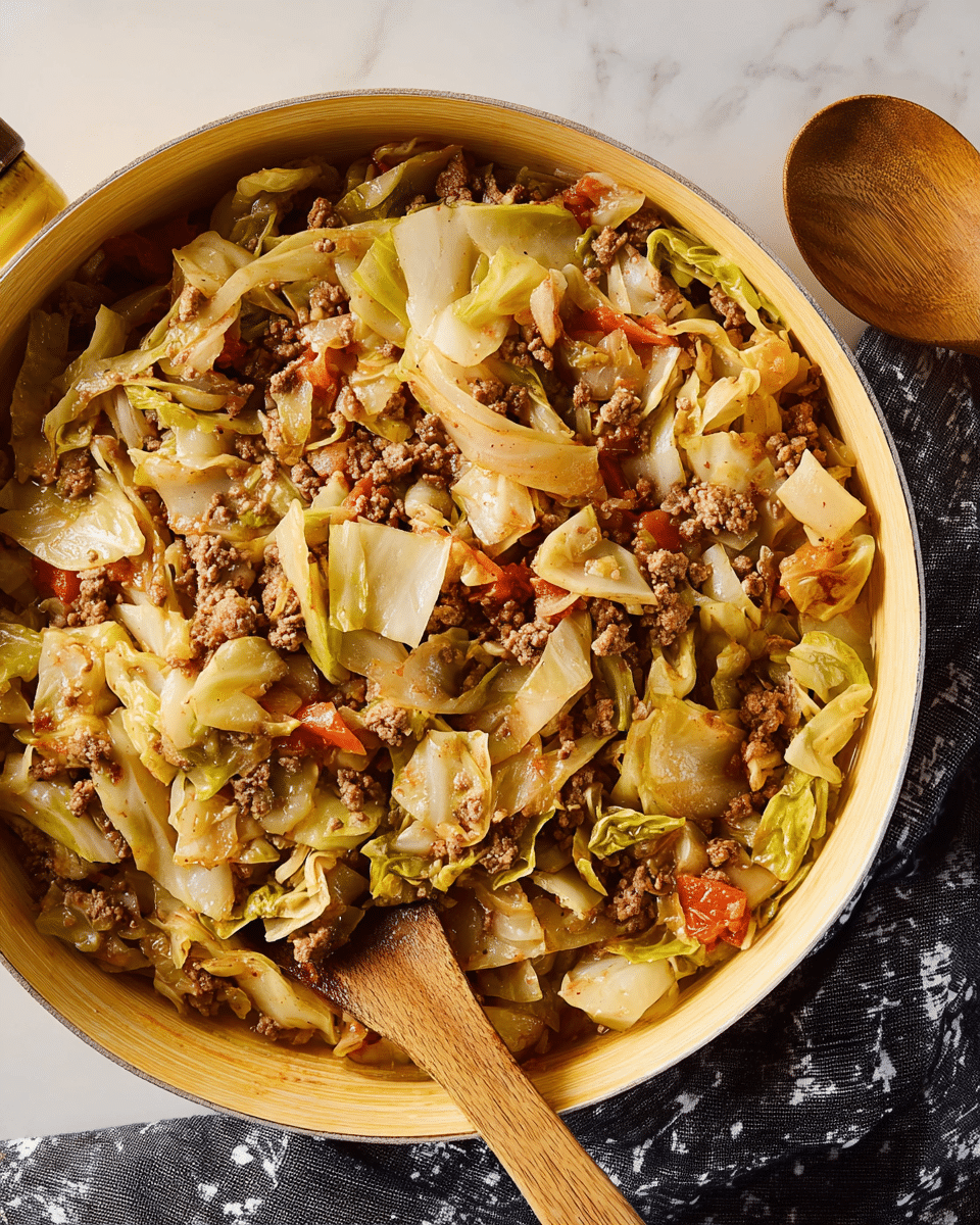 Savory Ground Beef Stir-Fry with Tender Cabbage