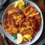 Golden Crispy Chicken Schnitzel with Fresh Lemon