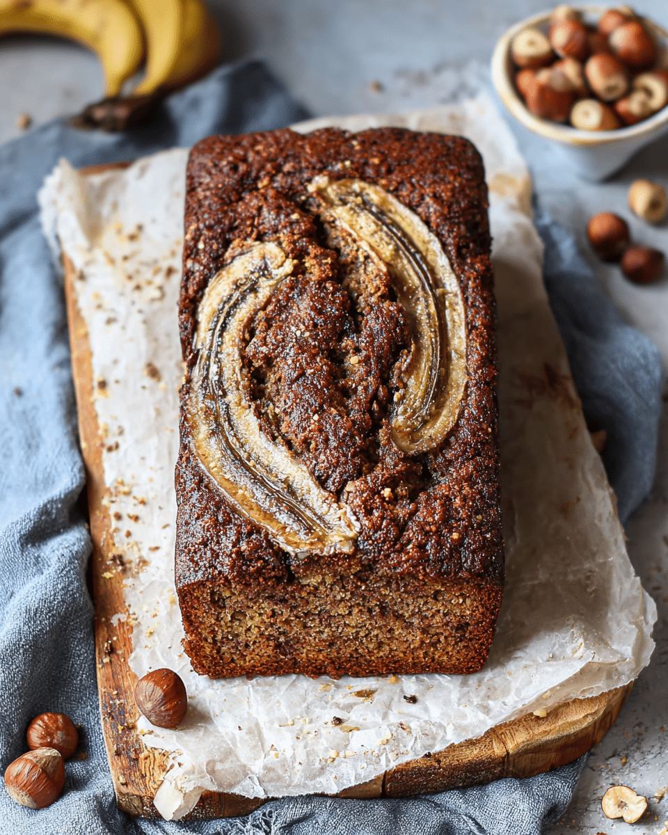 Moist, Easy, Rustic Tuscan-Style Chocolate Hazelnut Banana Bread