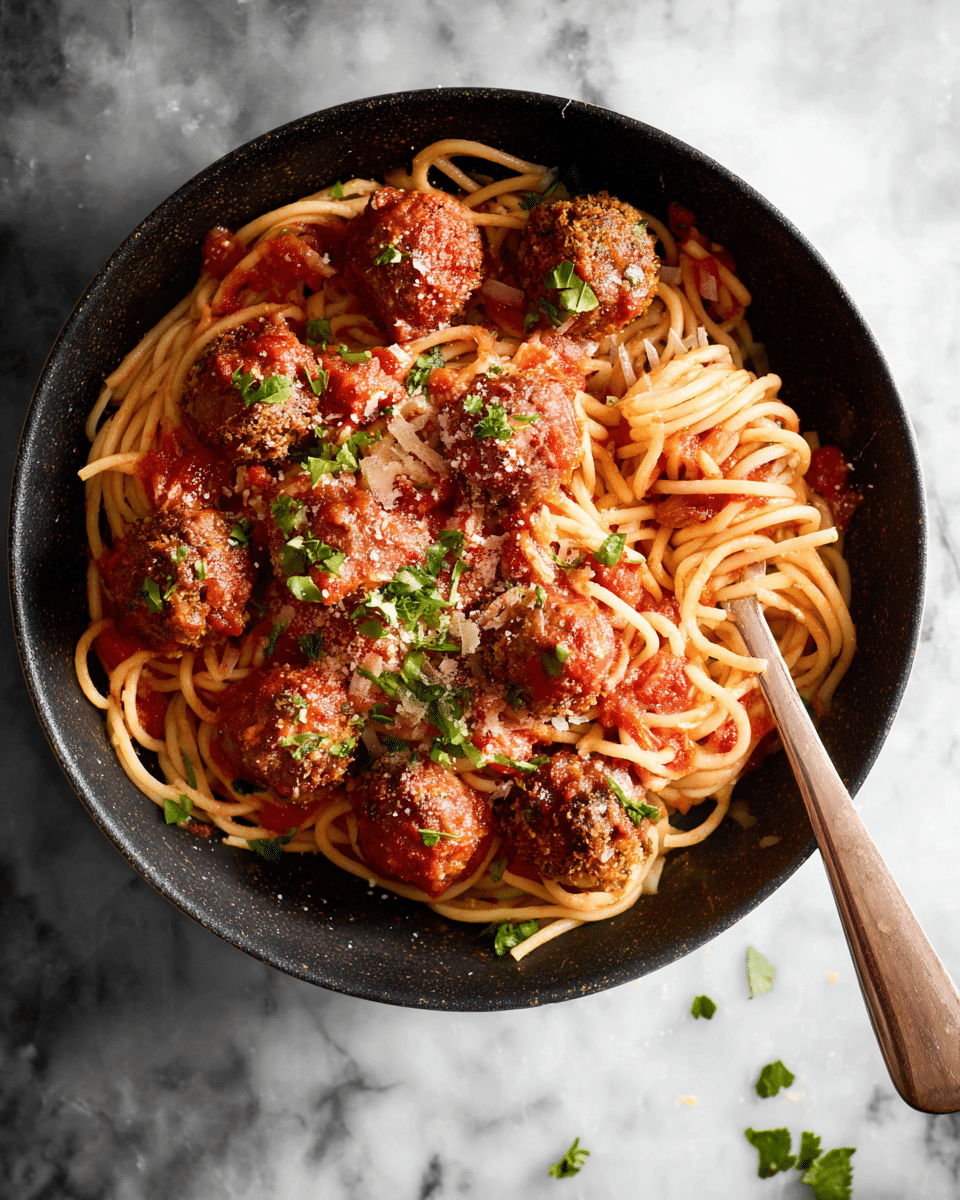 Classic Italian Spaghetti with Juicy Homemade Meatballs