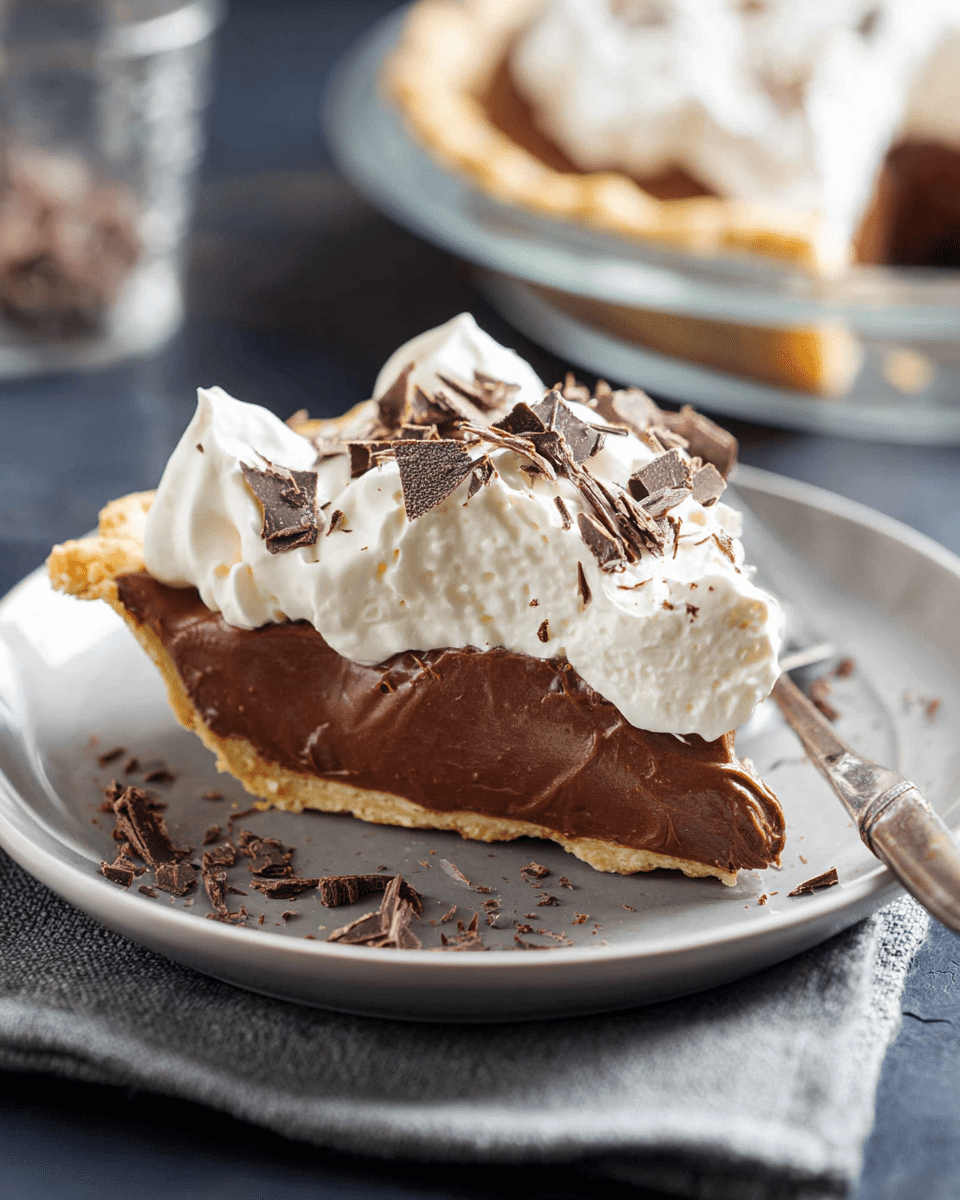 Decadent Microwave Chocolate Cream Pie with Whipped Topping