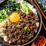 Savory Korean Ground Beef Rice Bowls with a Sweet and Spicy Sauce