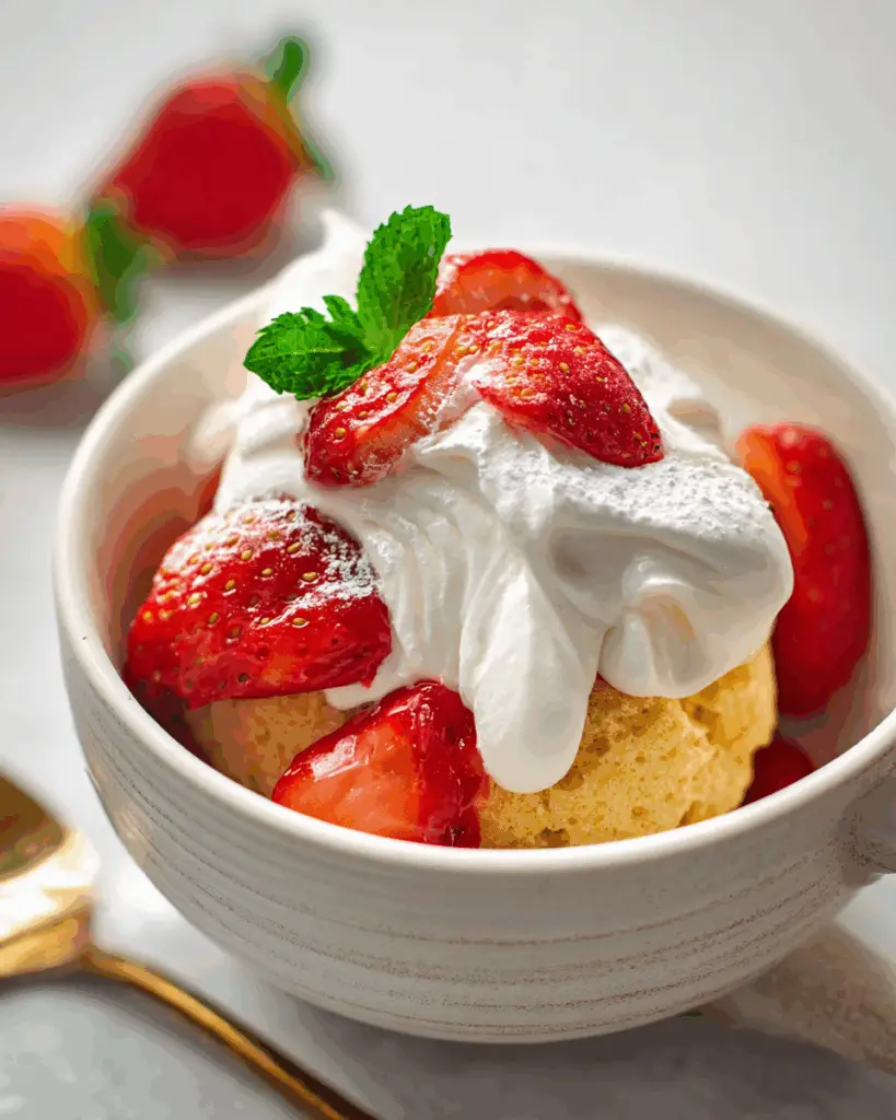 Fluffy Strawberry Bliss in a Mug