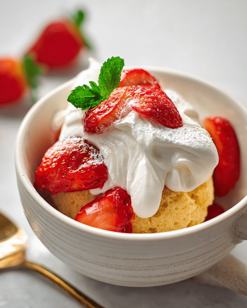 Fluffy Strawberry Bliss in a Mug