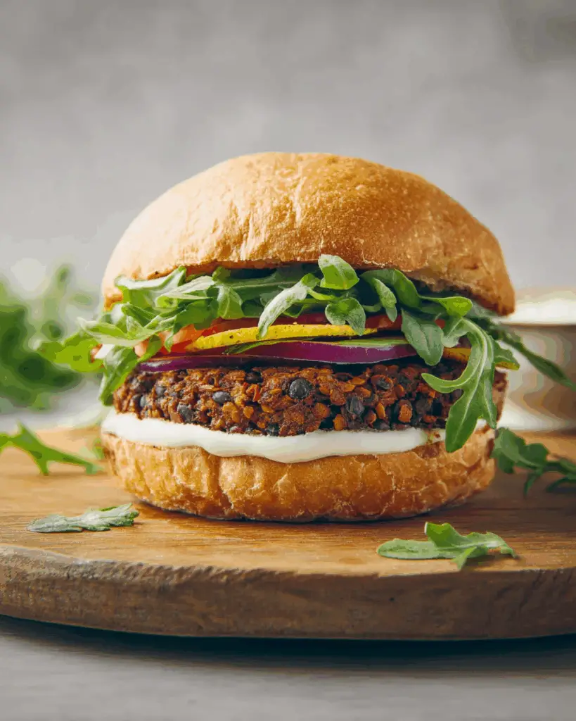 Hearty Homemade Black Bean Burgers with Veggies and Spices