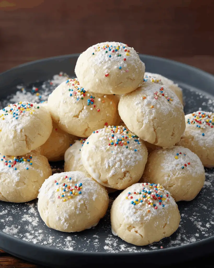 Glazed Lemon-Almond Italian Cookies with Rainbow Sprinkles