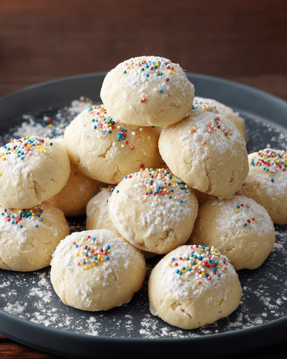 Glazed Lemon-Almond Italian Cookies with Rainbow Sprinkles