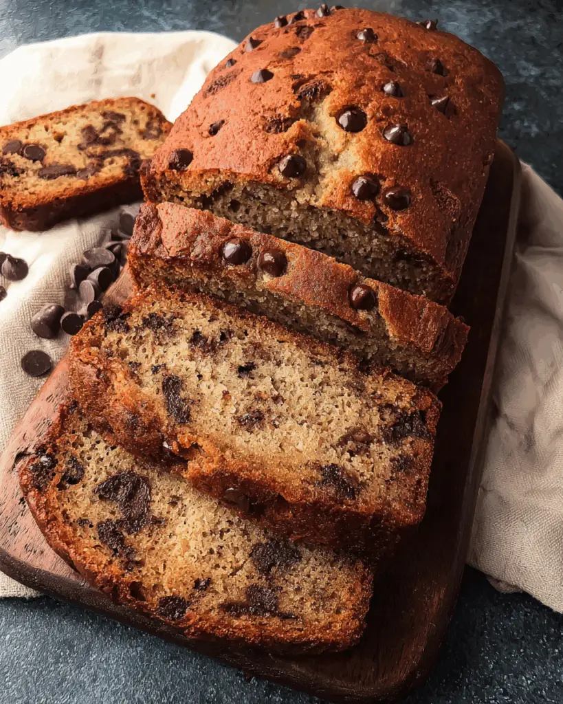 Sweet and Moist Banana Bread with Creamy Milk Chocolate Chips