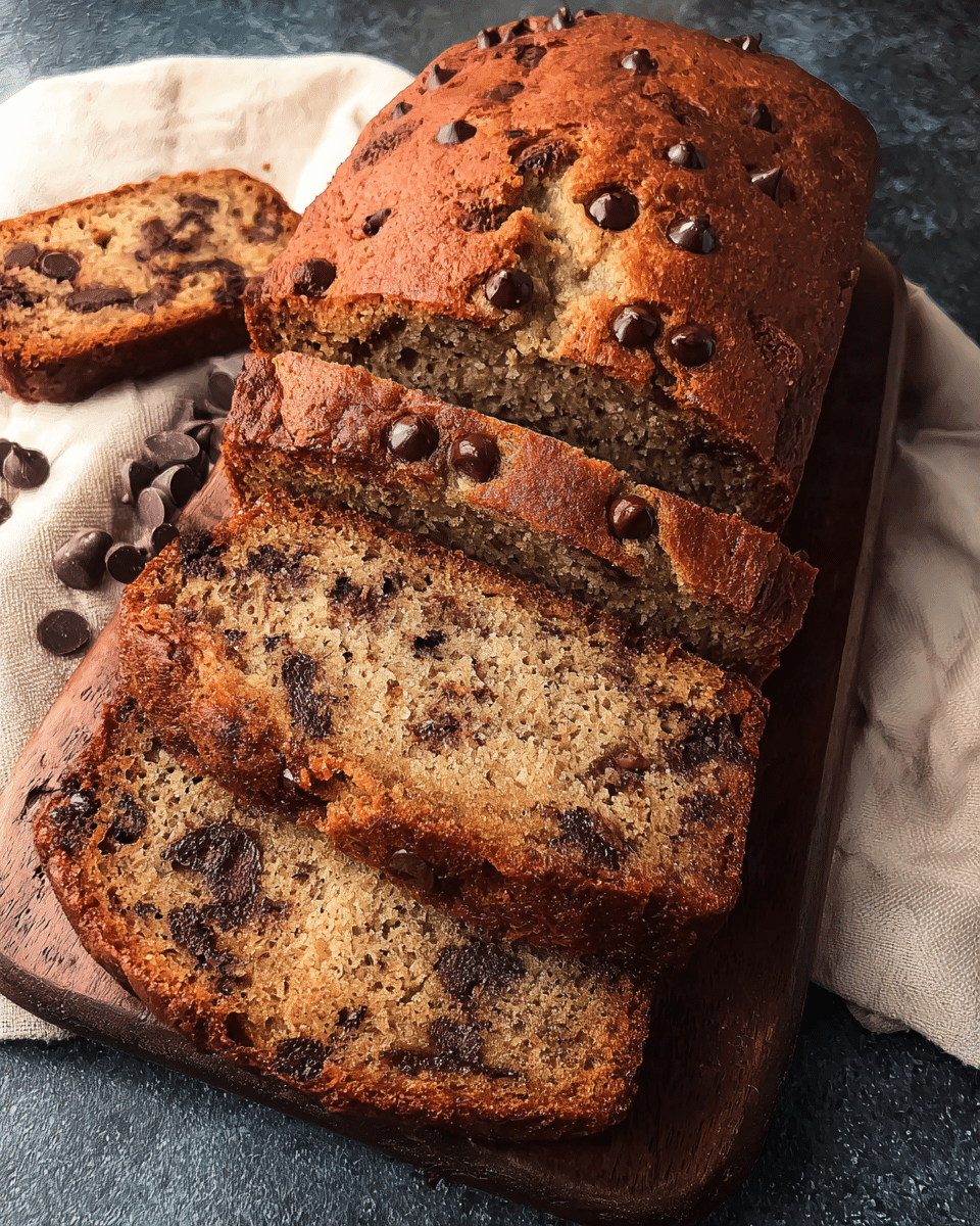 Sweet and Moist Banana Bread with Creamy Milk Chocolate Chips