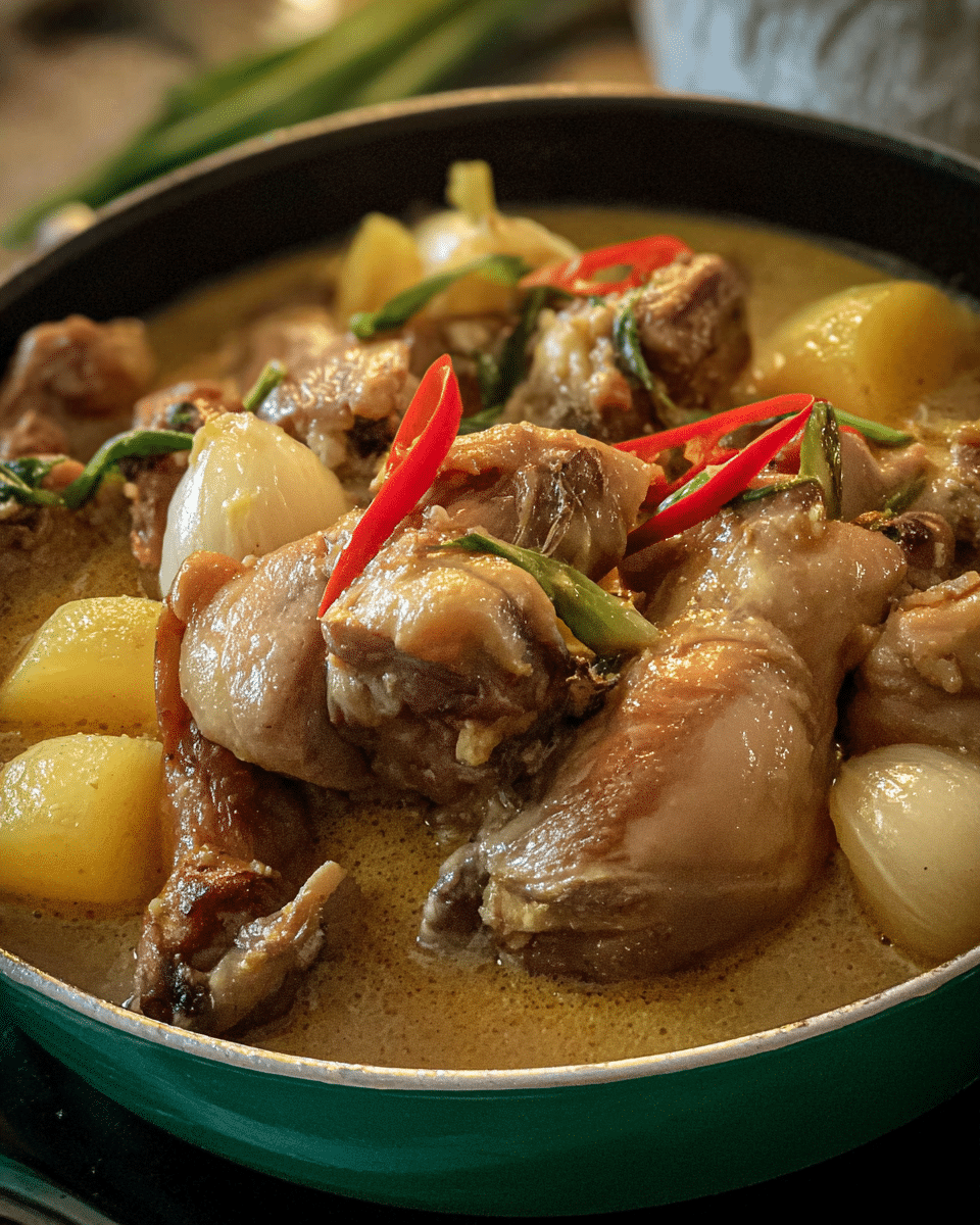 Filipino Coconut Chicken Stew with Ginger & Spinach