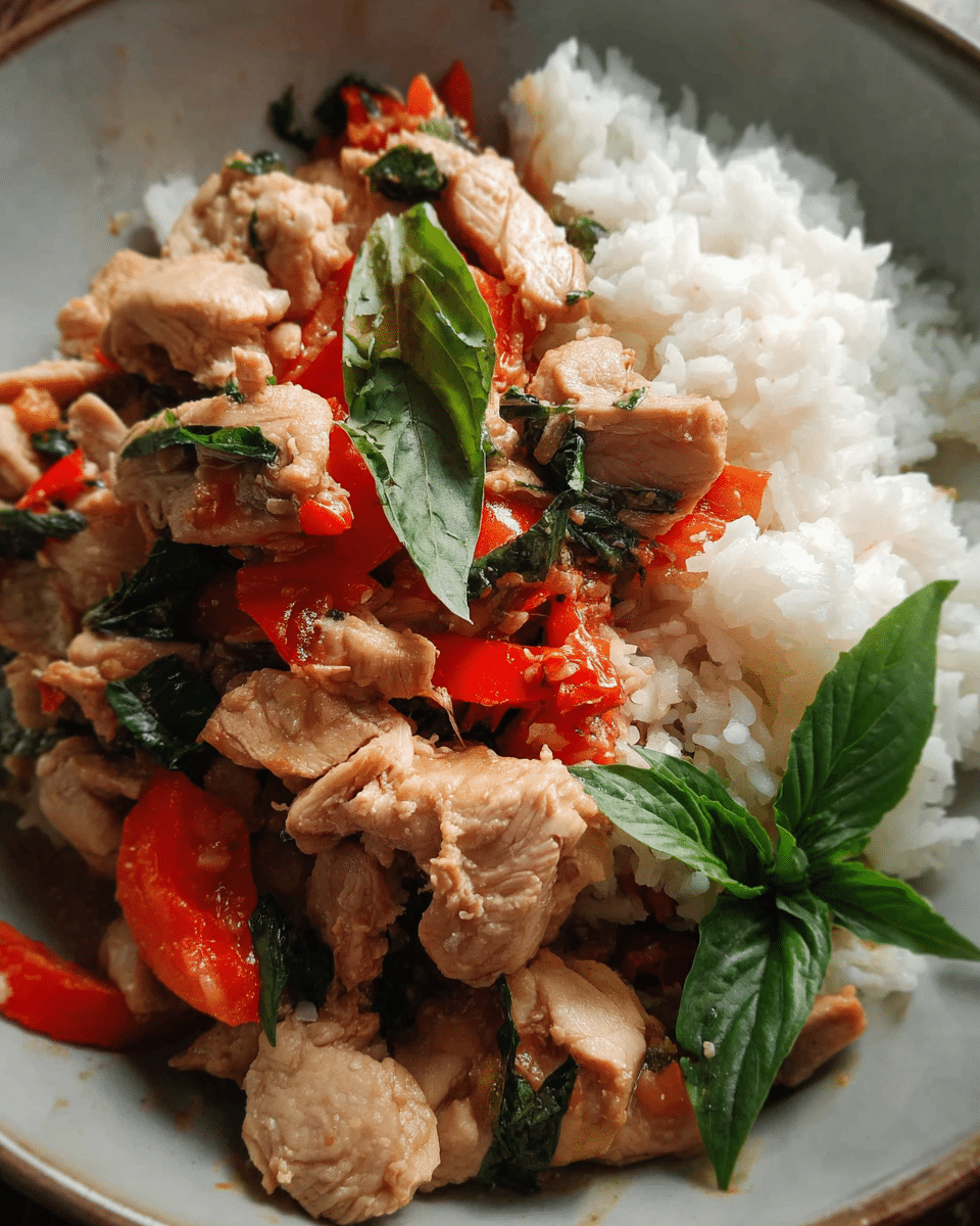 Fragrant Thai Basil Chicken Simmered to Perfection