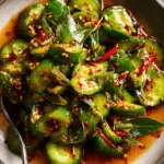 Refreshing Smashed Cucumbers with Fiery Chilli Crisp