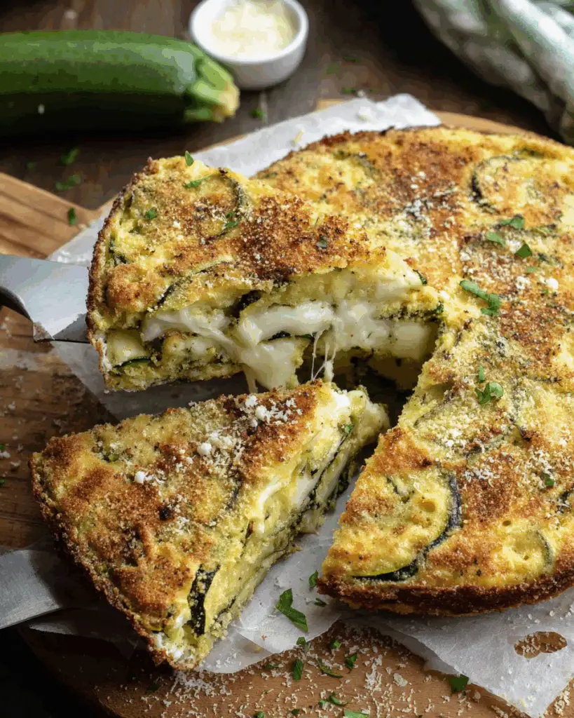 Golden Zucchini Frittata with Melted Provolone & Crispy Breadcrumbs