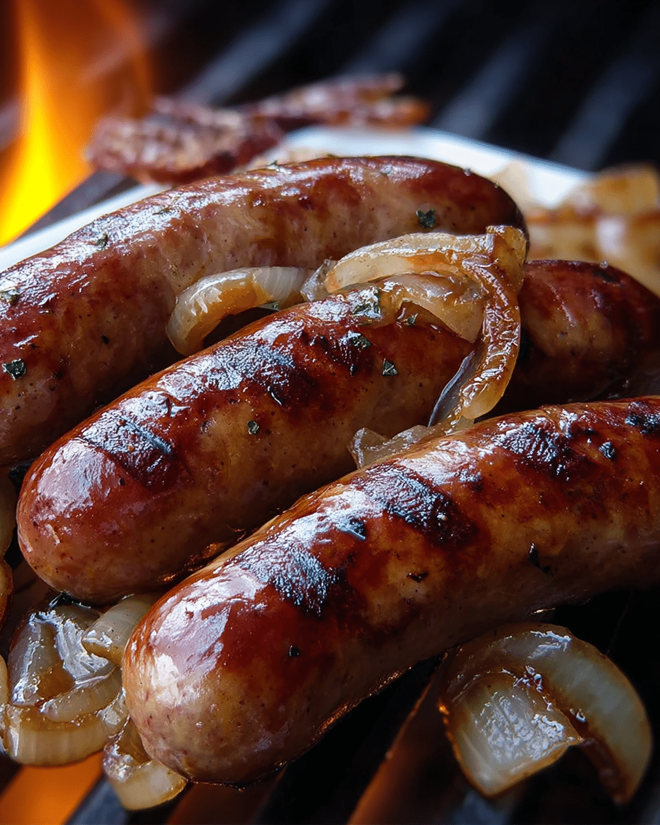 Savory Grilled Sheboygan Bratwurst with Tangy Mustard Sauce